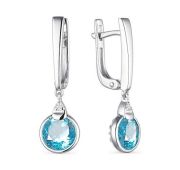 02-1836/00ТБ-00 Серьги с топазами бренд Алькор (Серебро 925)