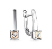 02-3009/000Б-00-2,9 Серьги с бриллиантами бренд Алькор (Серебро 925)