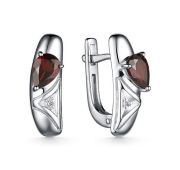 02-4035/БРГР-00 Серьги с гранатом бренд Алькор (Серебро 925)