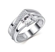 01-4422/00ГХ-00 Кольцо с горным хрусталем бренд Алькор (Серебро 925)