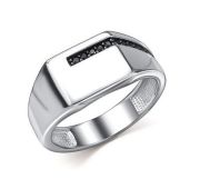 01-4582/0КЦ1-17 Кольцо мужское с фианитами бренд Алькор (Серебро 925)