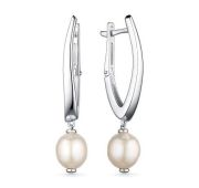 02-3660/00ЖБ-00 Серьги с жемчугом бренд Алькор (Серебро 925)