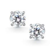 02-4604/000М-00 Серьги пуссеты с муассанитом бренд Алькор (Серебро 925)