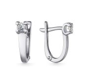 02-4250/000М-00 Серьги с муассанитом бренд Алькор (Серебро 925)