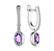 02-3689/00АМ-00 Серьги с аметистом бренд Алькор (Серебро 925)