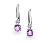 02-4343/БРАМ-00 Серьги с аметистом бренд Алькор (Серебро 925)