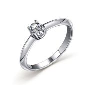 01-2700/000М-00 Кольцо с муассанитом бренд Алькор (Серебро 925)