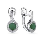 02-3686/00АГ-00 Серьги с агатом бренд Алькор (Серебро 925)