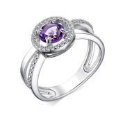 01-3671/00АМ-00 Кольцо с аметистом бренд Алькор (Серебро 925)