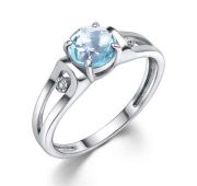 01-4342/БРТБ-00-1,92 Кольцо с топазом и бриллиантами бренд Алькор (Серебро 925)