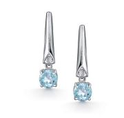 02-4343/БРТБ-00 Серьги с топазом бренд Алькор (Серебро 925)