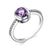 01-3689/00АМ-00 Кольцо с аметистом бренд Алькор (Серебро 925)
