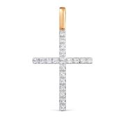 Т14206782 Подвеска крест с фианитами бренд Karatov (Au 585)