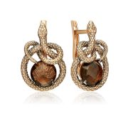 02-5496-00-202-1110 Серьги змеяя с раух топазом бренд Platina (Au 585)