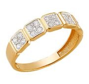 К24018 Кольцо с фианитами (Au 585)