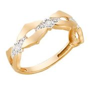 К24044 Кольцо с фианитами (Au 585)