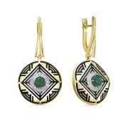 12-21969-1202-11,70 Серьги с изумрудом бренд Kabarovsky (Au 585)