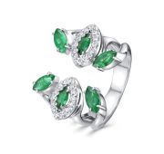 1-1696-1200-5,50 Кольцо с изумрудами бренд Kabarovsky (Au 585)