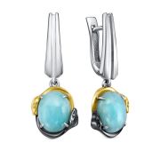 12-777-20181 Серьги с амазонитом бренд Kabarovsky (Серебро 925)