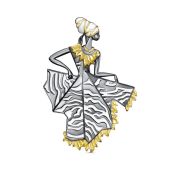 5-200-0081 Брошь девушка бренд Kabarovsky (Серебро 925)