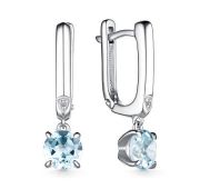 02-3951/БРТБ-00-3,41 Серьги с топазом и бриллиантами бренд Алькор (Серебро 925)