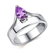 01-4441/00АМ-00 Кольцо с аметистом бренд Алькор (Серебро 925)