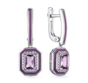 02-3897/00АМ-00 Серьги с аметистом бренд Алькор (Серебро 925)