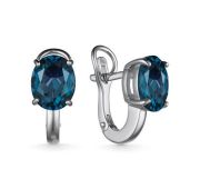 02-3276/0НСЛ-00 Серьги с лондон топазом бренд Алькор (Серебро 925)