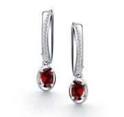02-4359/00ГР-00 Серьги с гранатом бренд Алькор (Серебро 925)