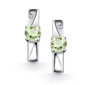 02-4682/0БРП-00-2,94 Серьги с празиолитом и бриллиантами бренд Алькор (Серебро 925)