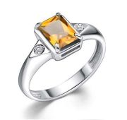 01-4344/БРЦТ-00-2,23 Кольцо с цитрином и бриллиантами бренд Алькор (Серебро 925)