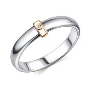 01-3144/000Б-00-1,91 Кольцо обручальное с бриллиантом бренд Алькор (Серебро 925)