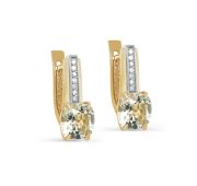 12-21876-21100-4,23 Серьги с празиолитом и бриллиантами бренд Kabarovsky (Au 585)