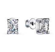 02-2961/00КЦ-00 Серьги пуссеты с фианитами бренд Алькор (Серебро 925)