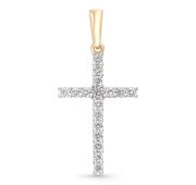 369-310-1,9 Подвеска крест с бриллиантами бренд Brilliant Style (Au 585)