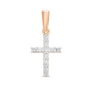 3216-310-1,38 Подвеска крест с бриллиантами бренд Brilliant Style (Au 585)
