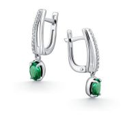 02-4592/000И-00-3,1 Серьги с изумрудом бренд Алькор (Серебро 925)