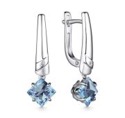 02-4034/БРТБ-00-3,37 Серьги с топазом и бриллиантами бренд Алькор (Серебро 925)