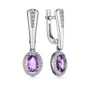 02-3670/00АМ-00 Серьги с аметистом бренд Алькор (Серебро 925)