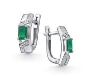 02-4850/00АГ-00 Серьги с агатом бренд Алькор (Серебро 925)