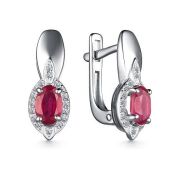 02-0367/000Р-00-2,81 Серьги с рубином бренд Алькор (Серебро 925)