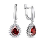 02-3027/00ГР-00 Серьги с гранатом бренд Алькор (Серебро 925)