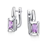 02-4358/00АМ-00 Серьги с аметистом бренд Алькор (Серебро 925)