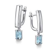 02-4436/00ТБ-00 Серьги с топазом бренд Алькор (Серебро 925)