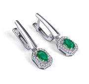 02-4564/000И-00-3,53 Серьги с изумрудом бренд Алькор (Серебро 925)