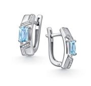 02-4850/00ТБ-00 Серьги с топазом бренд Алькор (Серебро 925)