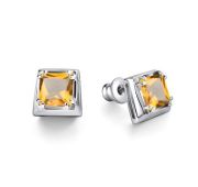02-4420/00ЦТ-00 Серьги с цитрином бренд Алькор (Серебро 925)