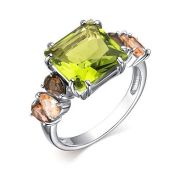 01-3476/00РТ-00 Кольцо с раух топазом бренд Алькор (Серебро 925)