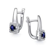 02-4561/000С-002,75 Серьги с сапфиром бренд Алькор (Серебро 925)