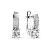 2-206-20 3,85 Серьги с бриллиантами бренд Первая Бриллиантовая Компания (Au 585)